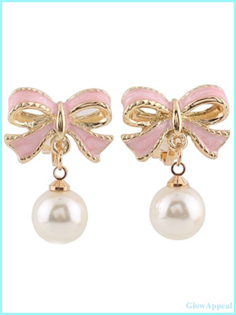 Clip On Pearl Drop Earrings for Women, Gold Plated Zinc Alloy, No Piercing